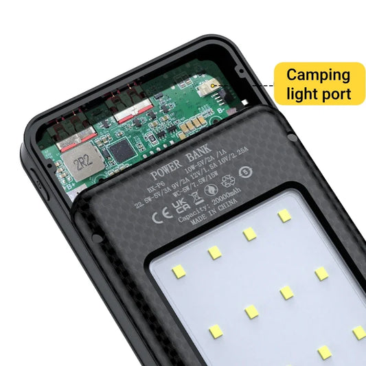 18650 Battery Holder 22.5W Fast Charging DIY Mobile Power Case Dual USB Type C Charge for iPhone Xiaomi With LED Light Outdoor