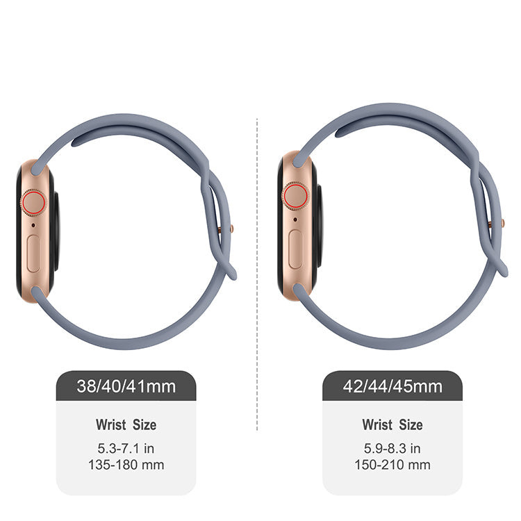 Silicone Sports Band Stardust Grey with Gold Pin - The Noosa - Compatible with Apple Watch Size 38mm to 41mm-2