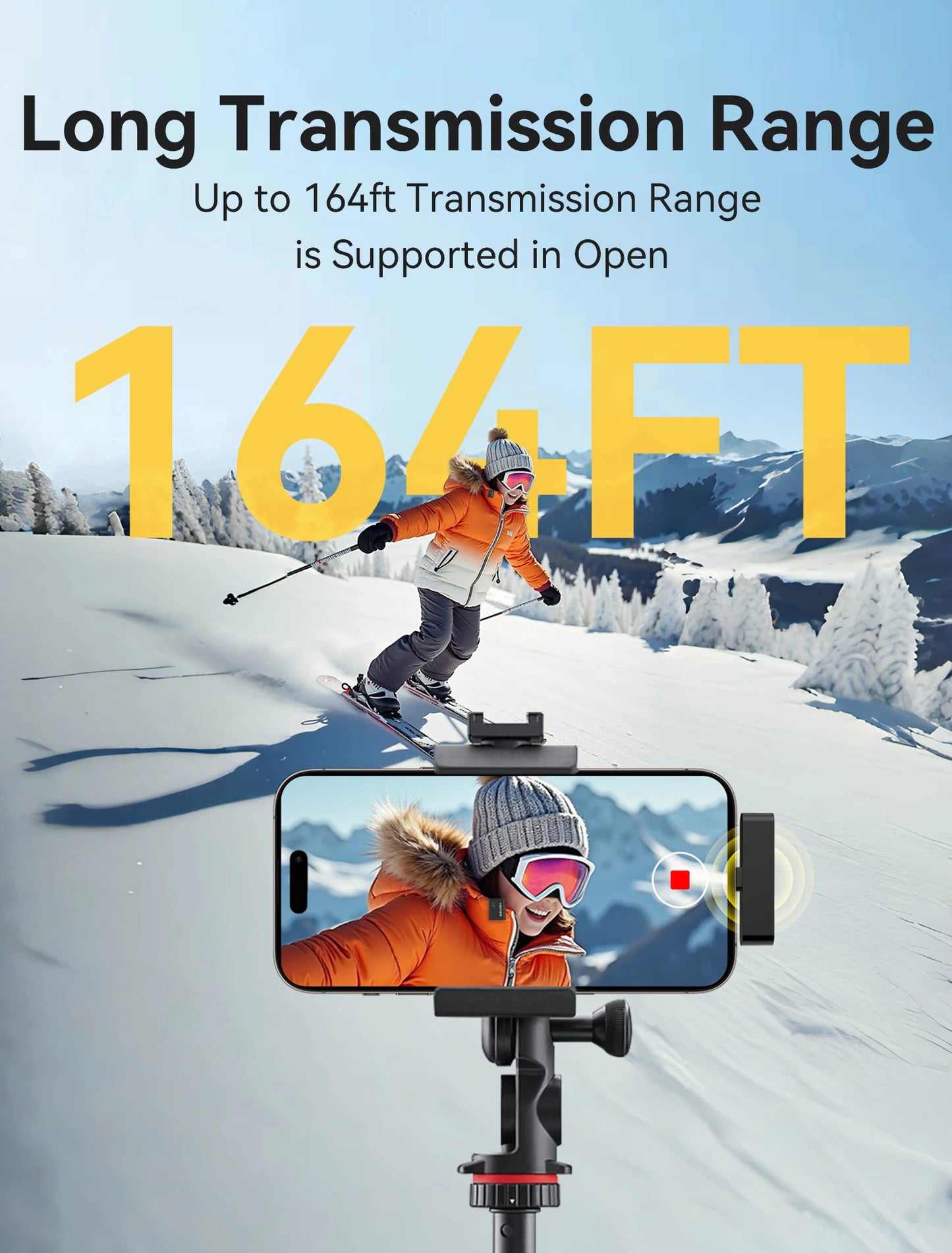 vernee M1 Wireless Lavalier Microphone with Charging Case Short Video Recording Mini Mic for iPhone/iPad/Android