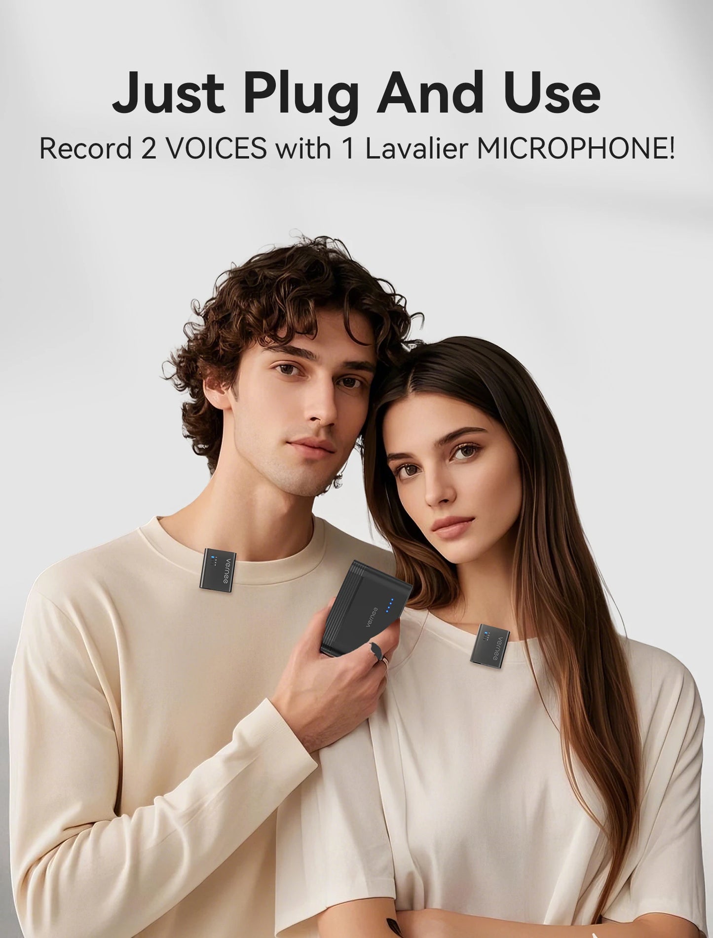 vernee M1 Wireless Lavalier Microphone with Charging Case Short Video Recording Mini Mic for iPhone/iPad/Android